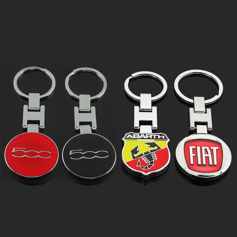 Car Keychain Key Chain Auto Emblem Key Ring Accessories For Fiat Abarth 500 Tipo FR Punto Ducato Stilo Palio Bravo Alfa Romeo