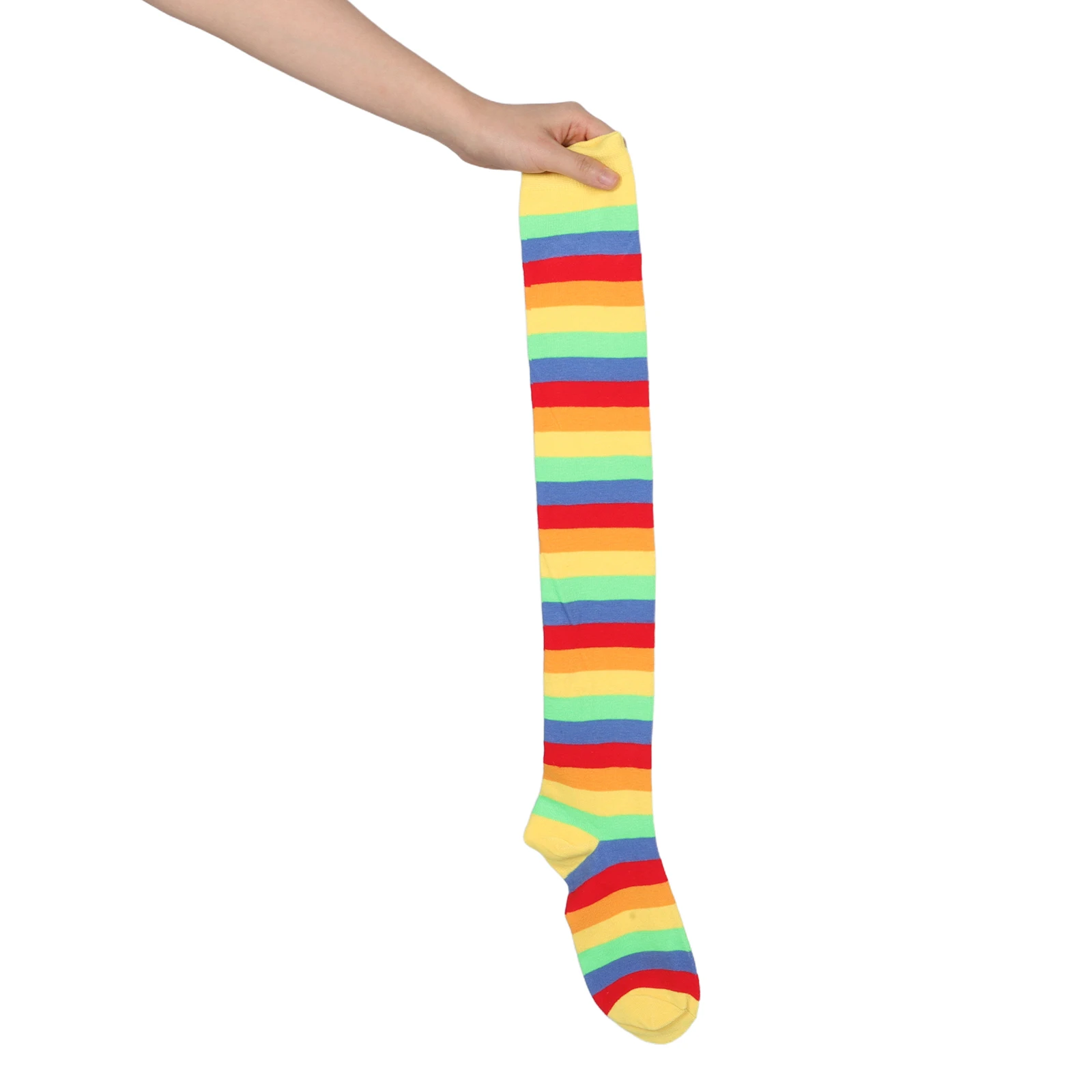 ชุดถุงเท้ายาวลายทางพร้อมถุงมือ ดีไซน์สดใส สำหรับแต่งกายปาร์ตี้ คอสเพลย์ ชุดฮาโลวีน อุปกรณ์เสริมสำหรับผู้หญิง ถุงเท้า ถุงมือ