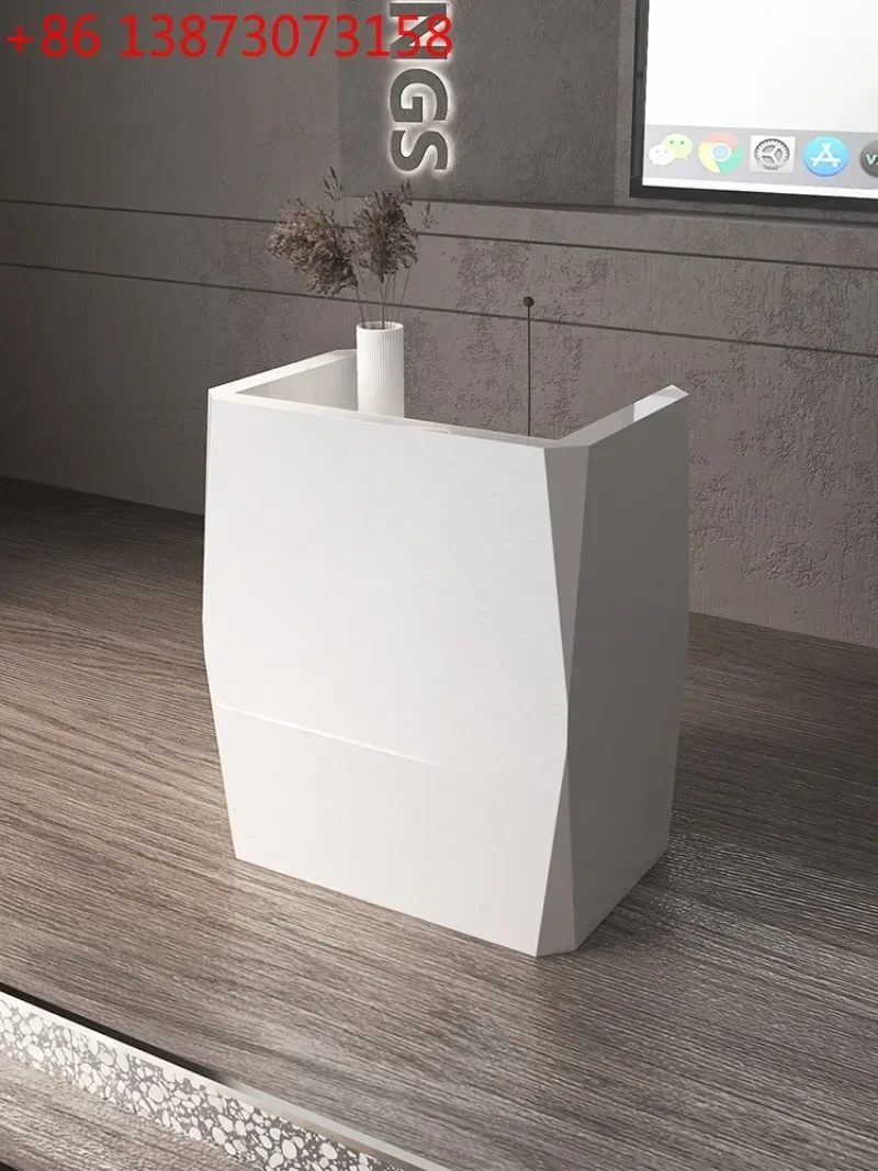 Craftsman's Workshop Guide Desk White Painting Reception Desk Small Speech Welcome Consultant Host Desk