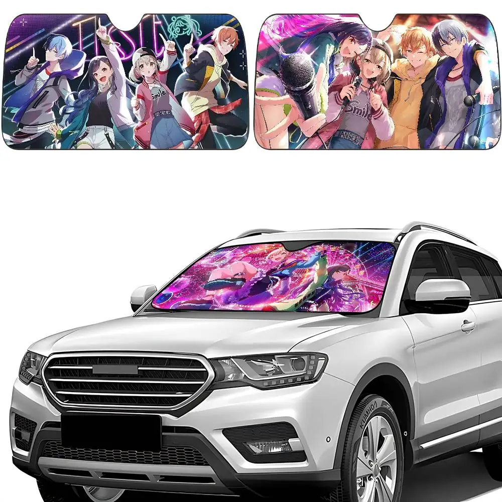 

Pop M-More M-More Jump Car Sunshade Curtains Windscreen Front Window Visor Sun Visor Solar Protect Plaid Gift Novelty Car