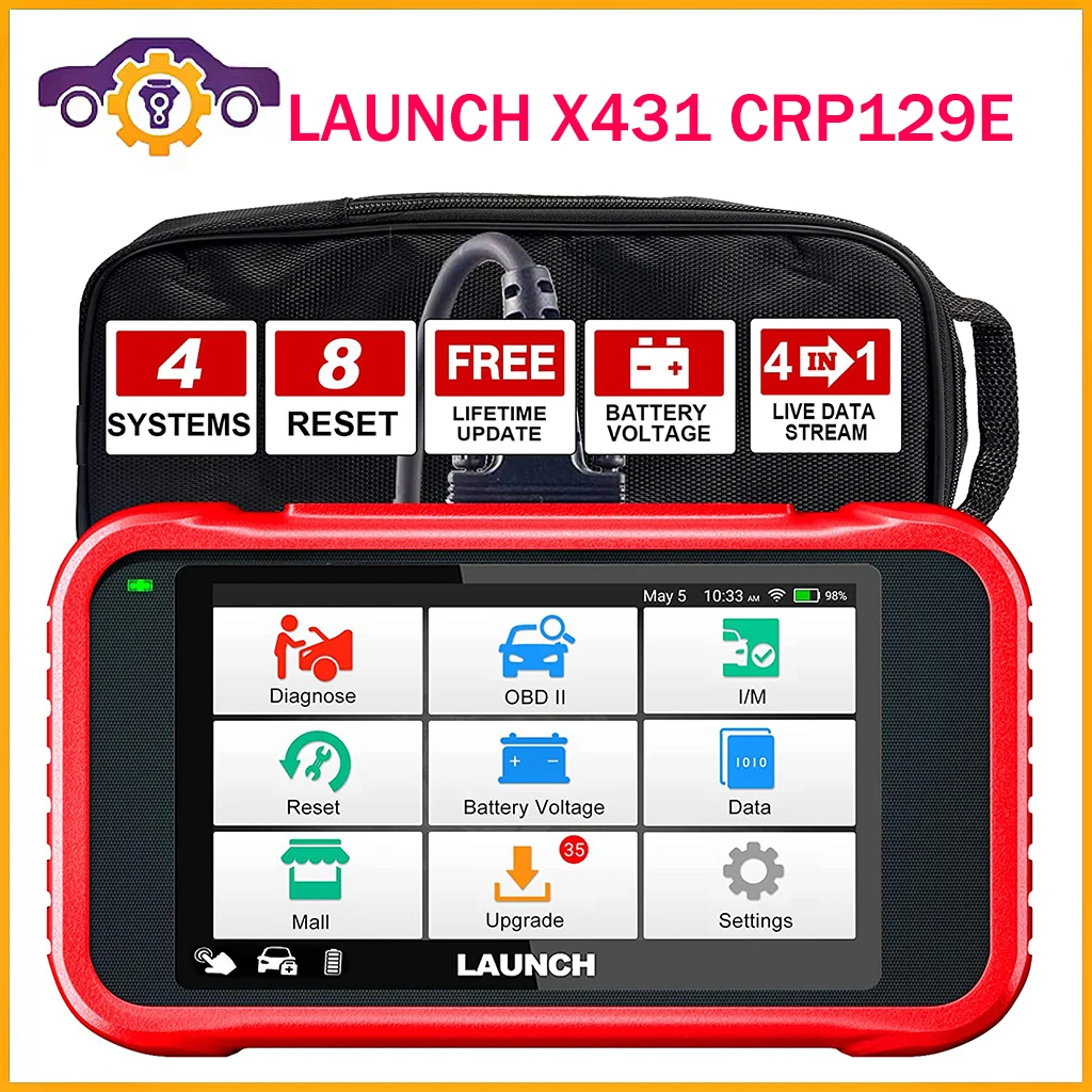 

crp129e Launch Diagnostic Tool OBD2 Scanner 129E OBD OBDII Auto Code Reader ENG AT ABS SRS Oil SAS EPB ETS TPMS Reset pk CRP123E