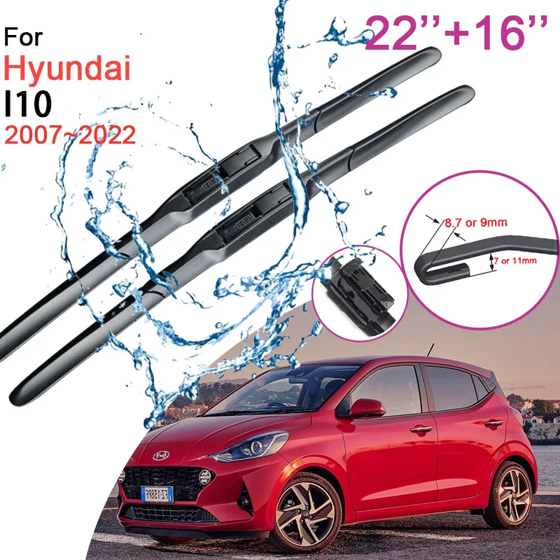 

Car Front Windshield Wiper Blades for Hyundai I10 2007~2022 2008 2009 2010 Frameless Durable Rubber Snow Scraping Accessories