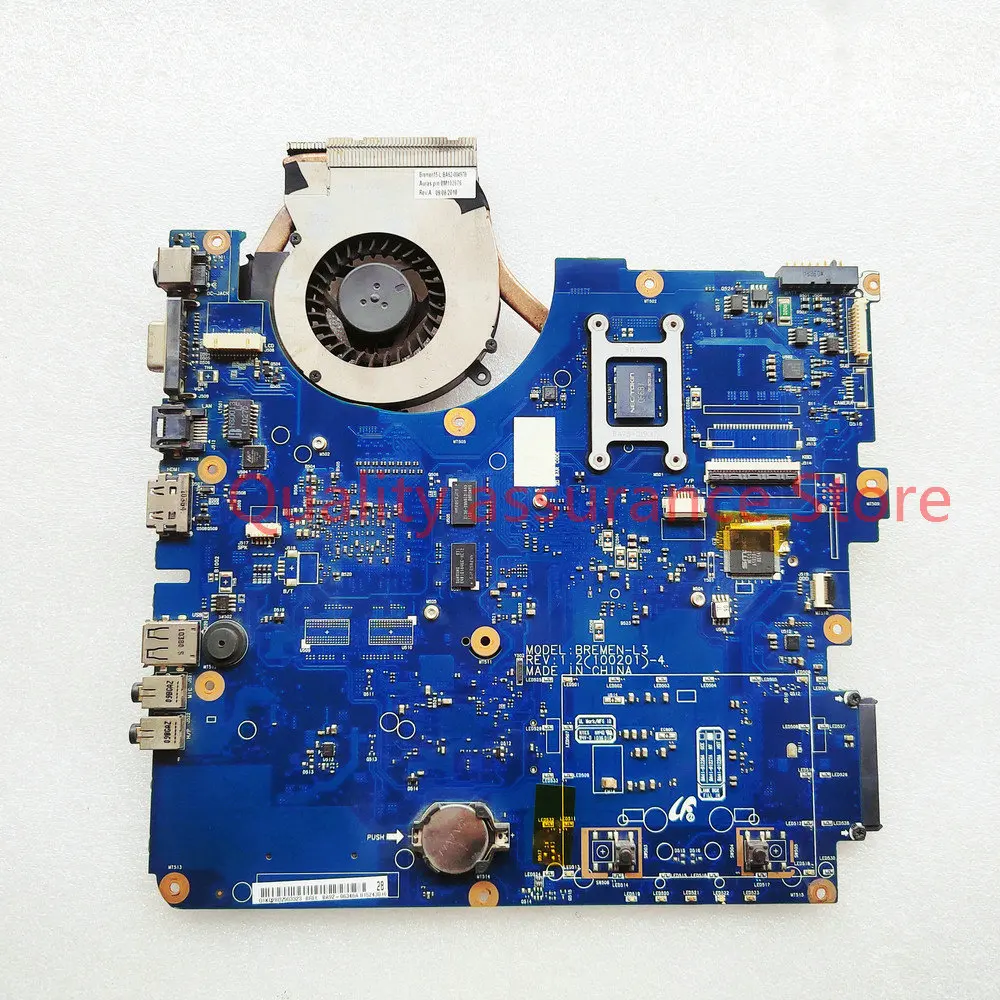 For Samsung R528 R530 Laptop Motherboard + Heatsink + CPU BA41-01226A BA41-01227A BA41-01228A MainBoard BA92-06348B DDR3