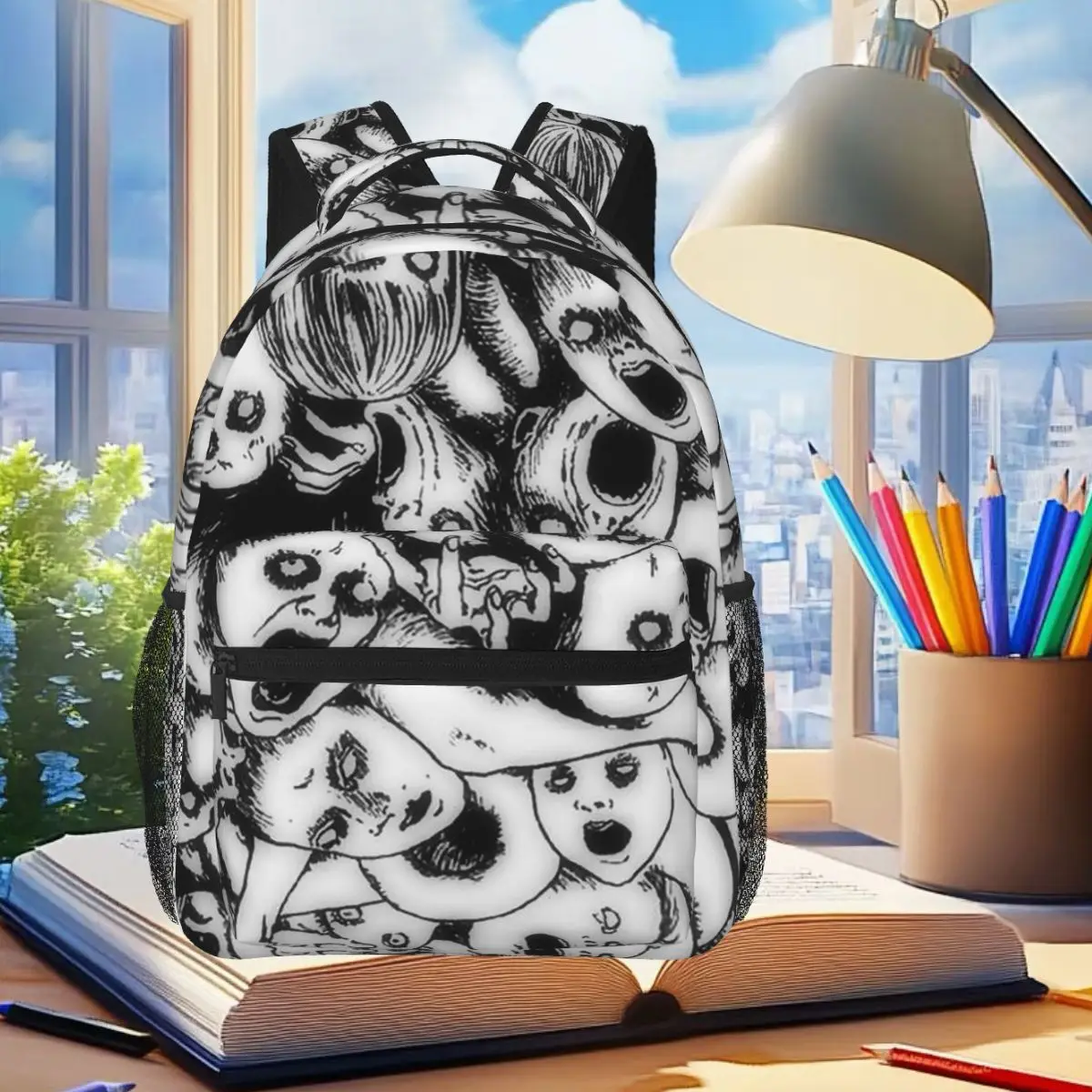 Tomie Junji Ito Horror Anime Comic Pattern Backpack Student Boys Girls BookBag Kids School Bag Laptop Shoulder Bag for Men Women