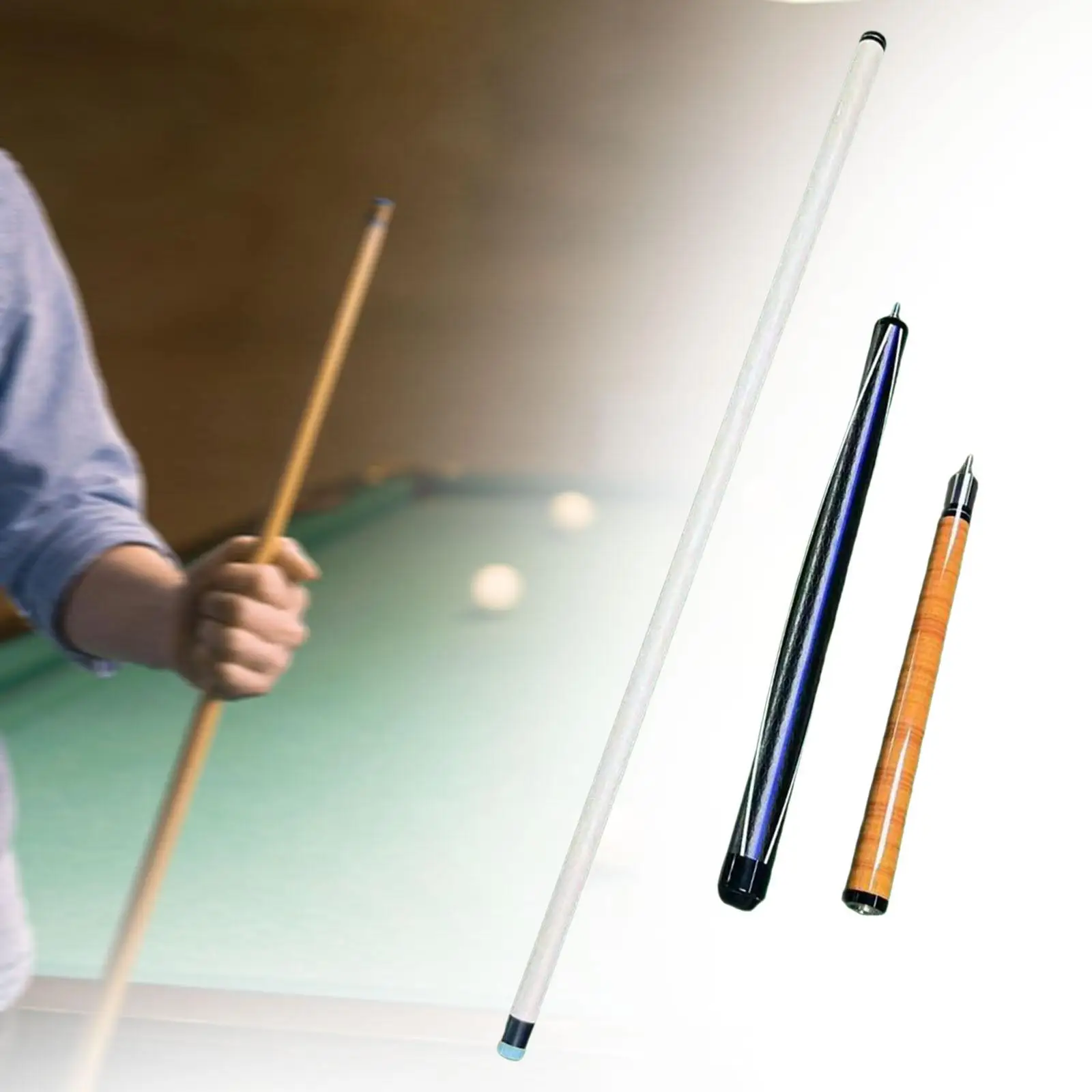 Billiard Pool Cue Stick Wooden Billiard Cue Economic Length 145cm 1/2 Split Cue Practice Pool Stick for Bar Adults Starters