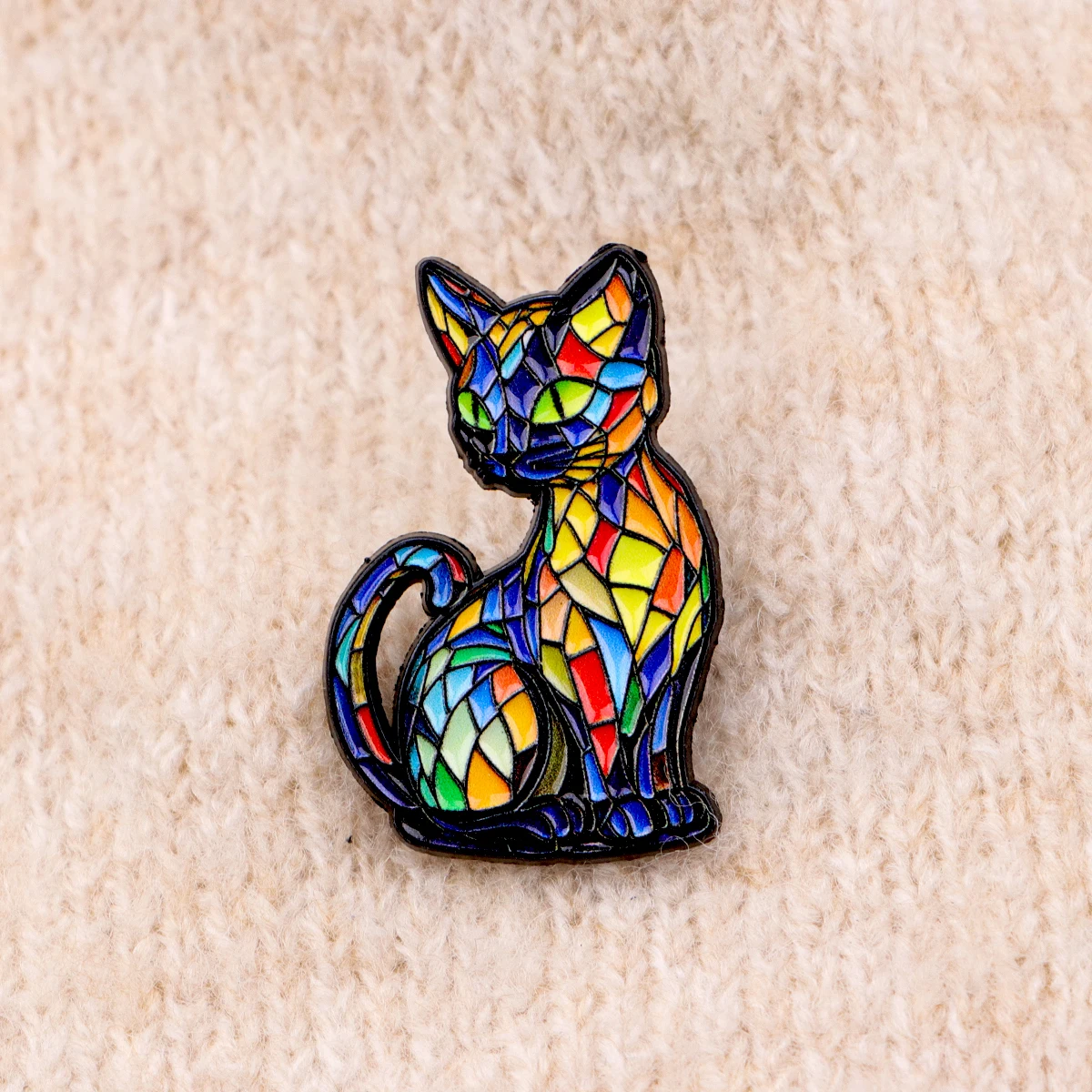 لطيف الحيوان الثعلب الذئب المينا دبابيس الكرتون الزجاج القط بروش التلبيب شارة بدبوس على ظهره الملابس والاكسسوارات هدايا مجوهرات الأزياء #2