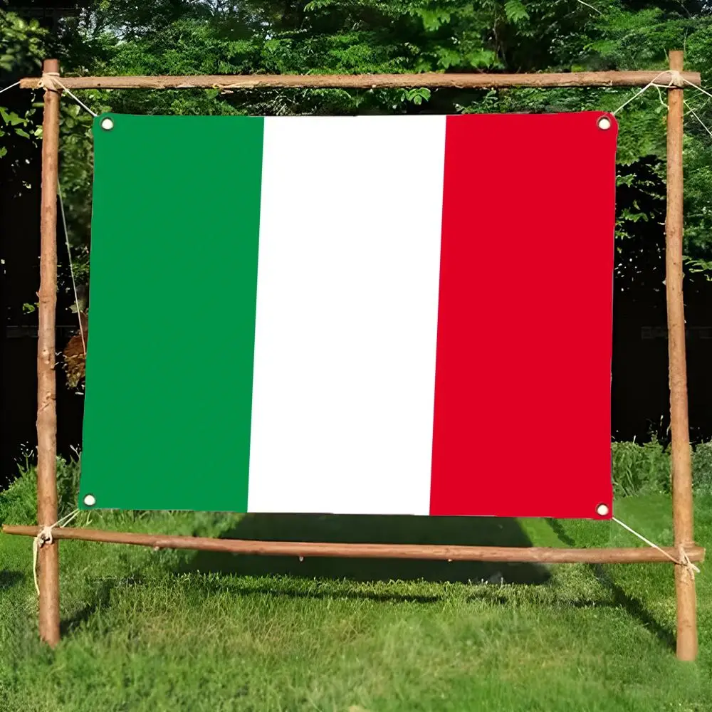 Flags Daily four ring borderless design indoor outdoor decor easy hang install Italy