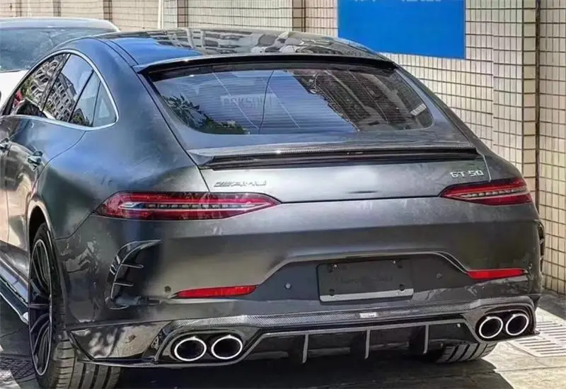 لمرسيدس بنز AMG GT43 GT50 GT53 2019 2020 2021 2022 2023 ReaI ألياف الكربون الوفير الخلفي الشفة المفسد عدة #4