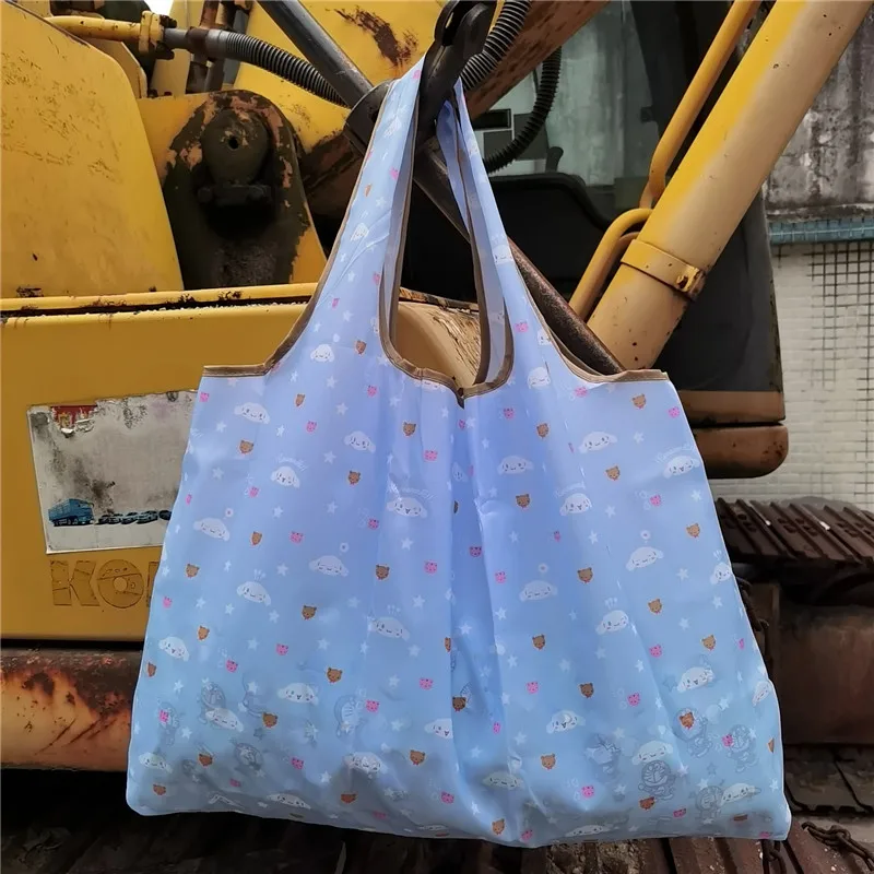 Hellos Kittys-bolsa plegable de dibujos animados para supermercado, bolso de compras ecológico, de gran capacidad, portátil, de almacenamiento, impermeable