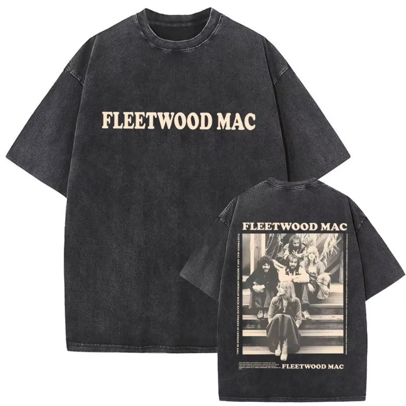 2026 Washed Vintage Rock Band Fleetwood Mac Rumours Graphic T-shirt Stevie Nicks T Shirt Men Women Cotton Oversized T-shirts
