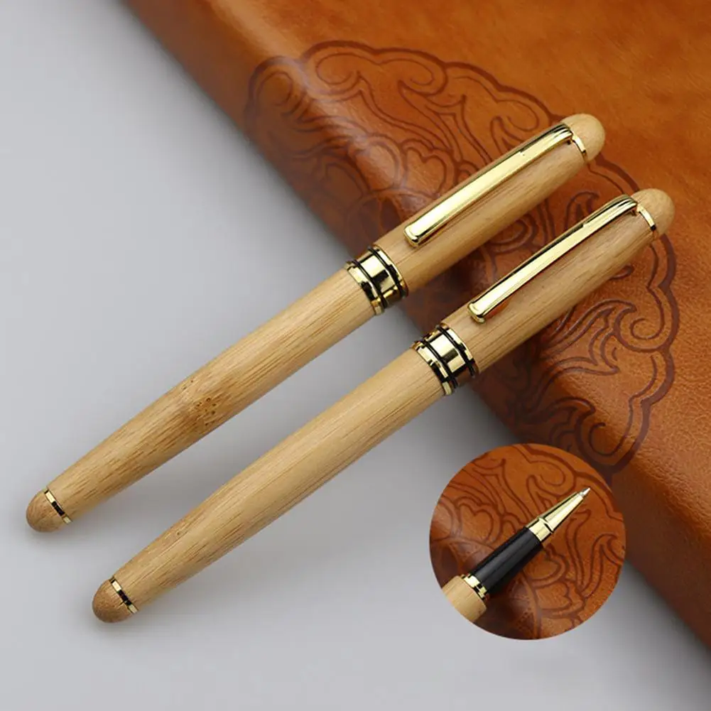 Bamboo Box Pens Nature Bamboo Wood Fountain Pen With Storage Case Calligraphy Writing Supplies Stationery Office School Supplies