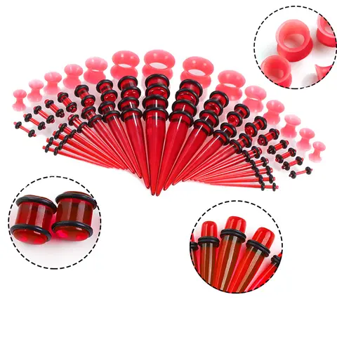 36 पीस/लॉट ऐक्रेलिक कान स्ट्रेचिंग किट - मिश्रित रंग टेपर और प्लग सेट, 14G-00G मांस सुरंग विस्तारक, शरीर भेदी आभूषण 10 best sales कान खींचने वाली किट - №8