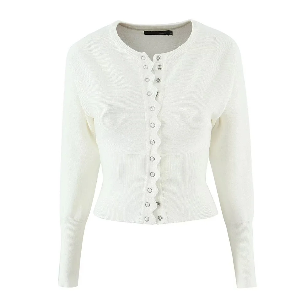 الخريف الملابس النسائية الجديدة مزاجه يظهر ضئيلة متماسكة جولة الرقبة سترة طويلة الأكمام أعلى والسراويل عالية الخصر