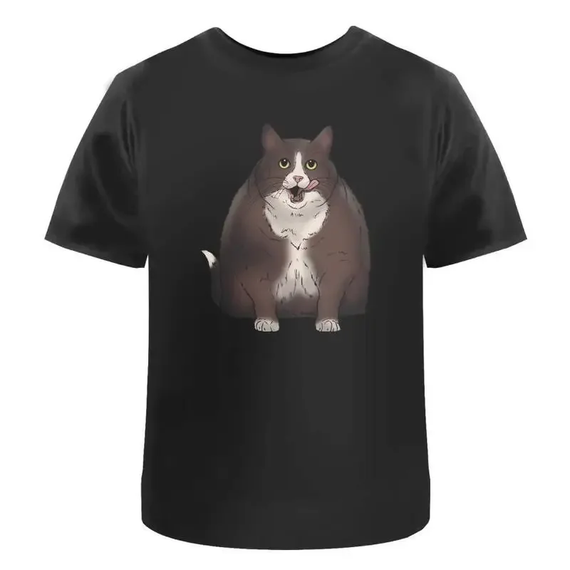 Fat Greedy Cat' Cotton T Shirt Ta038689