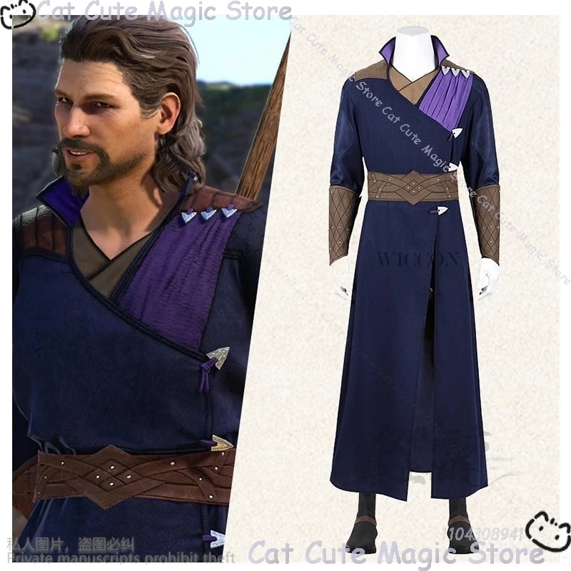 

Baldur Dekarios аниме косплей игровой костюм топ брюки Cos ролевая игра Gale 3 Dekarios фиолетовая униформа мужской костюм для вечеринки на Хэллоуин