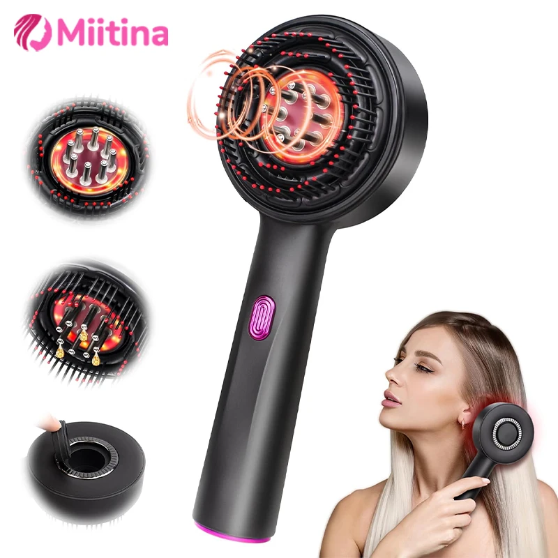 

Red Light Electric Scalp Massager Comb Hair Follicle Comb Scalp Oil Liquid Applicator Head Massager Hair Growth Anti Loss Care
