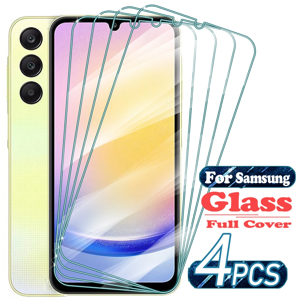 1/4Pcs HD Tempered Glass For Samsung Galaxy A25 A 25 Screen Protector Glass Film