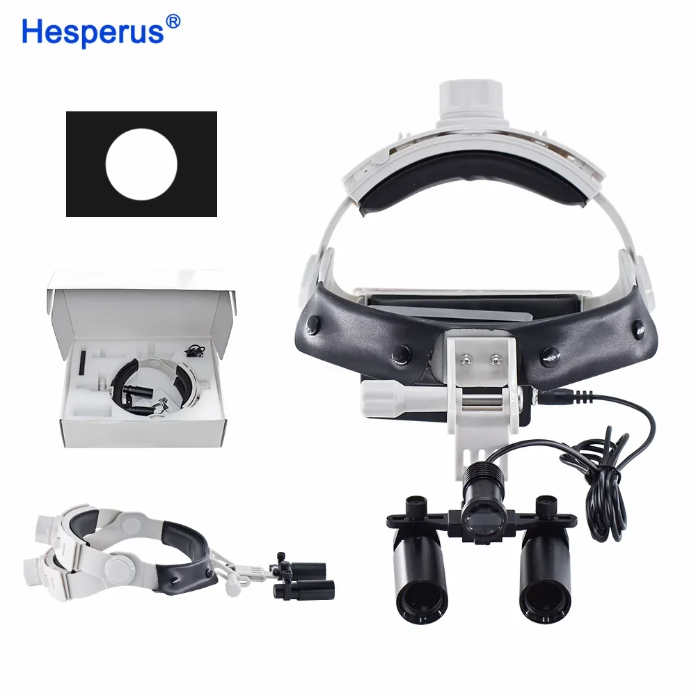 5X / 6X Den  tal Magnifier Binocular Kepler Loupes Headband Adjustable with LED Headlight 5W Dentist Surgical Headlamp Tools