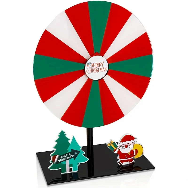 Christmas Prize Wheel Acrylic Writable Spinner for Xmas Party Games Raffle Lucky Draw Carnival Table Decoration New Year