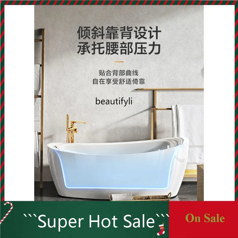 

A076 Bathroom Acrylic Bed & Breakfast Bathtub Movable Independent Household Small Apartment Goose Egg Drop Shape Concubine