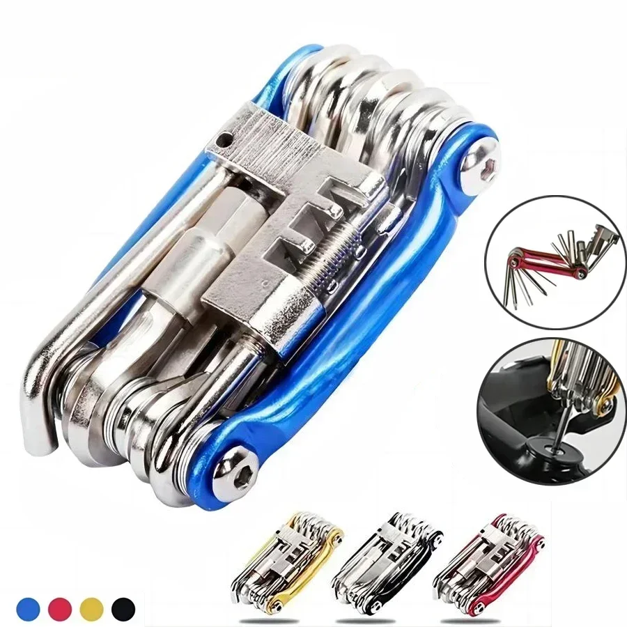 11 In 1 Bicycle Tool Chain Splitter Cutter Multifunction Repair Tool Kit Mountain Bike Wrench Screwdriver Bicycle Repair Set