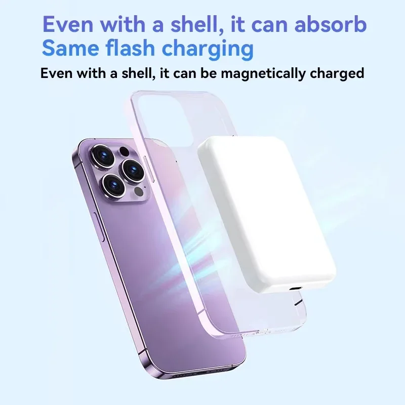 10000mAh Magnetic Power Bank 22.5W Fast Charging Wireless Portable Charger External Battery for iPhone Samsung