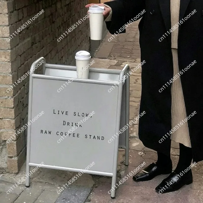 Floor Standing Wrought Iron Billboard Outdoor Display Stand for Coffee Shop Homestay