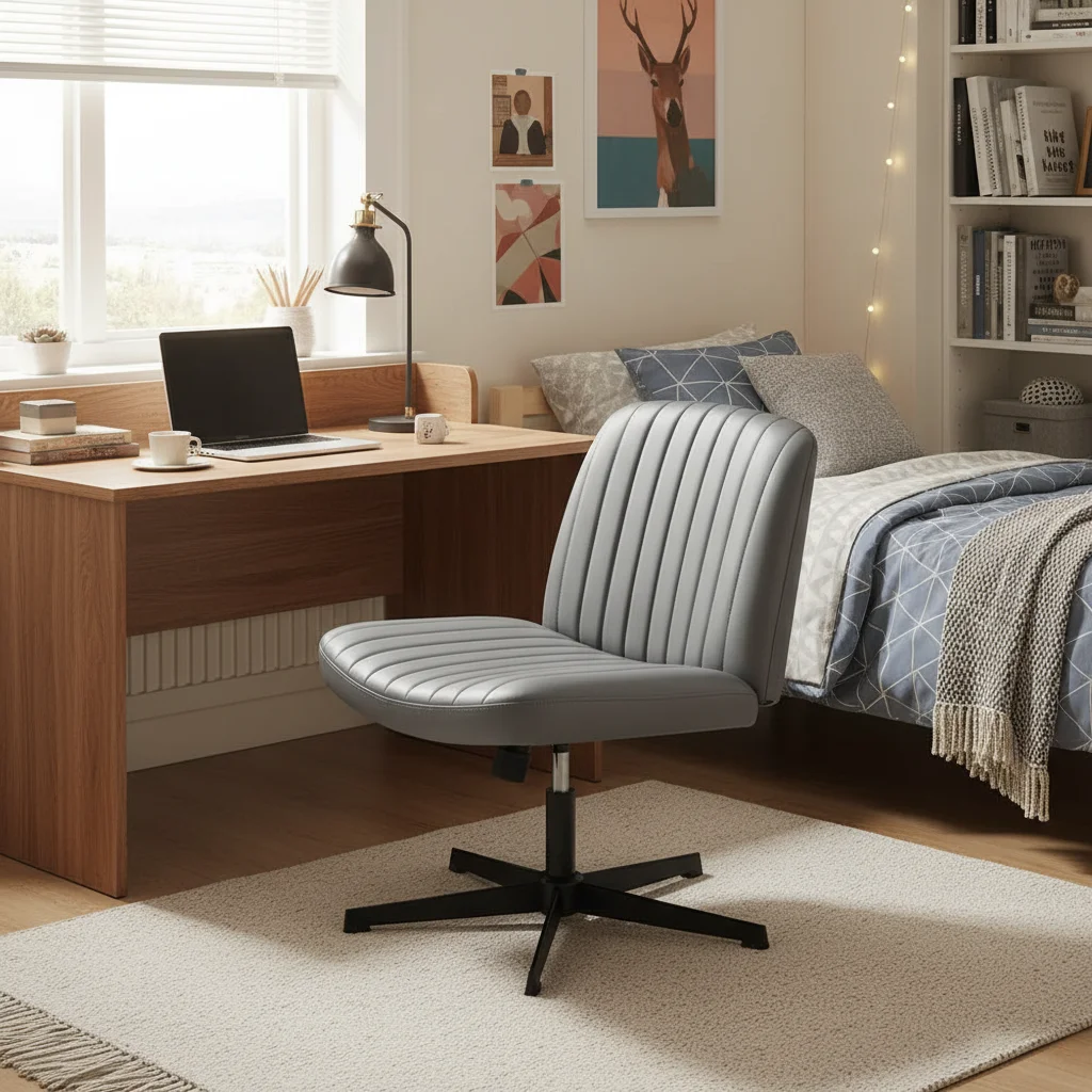 

Офисный стул без подлокотников крест-накрест с мягкой подушкой, современное удобное сиденье для кабинета в общежитии