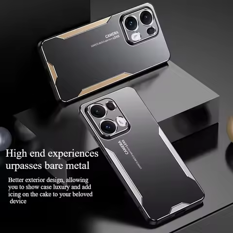 High Quality Aluminum Alloy Matte Metal Shell for OPPO Reno 14 13 12 11 Pro F A5 Pro A3 X A58 A57 A38 A36 Shockproof Phone Case