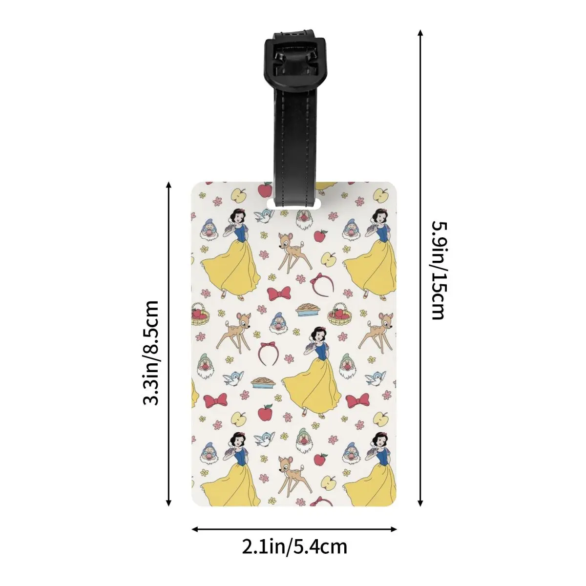 Sneeuwwitte Prinses Bagagelabel Met Naamkaart Cartoon Privacy Cover Id Label Voor Reistas Koffer