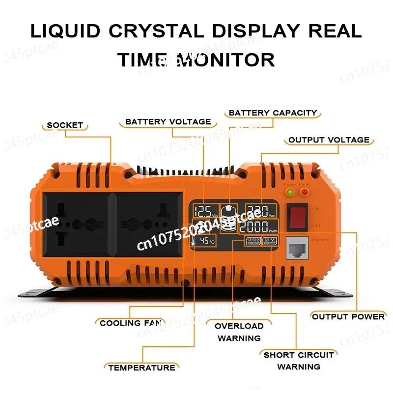Auto Accessories Power  FCHAO Pure  12V 24V 48V To 220V 230V LCD Display Sine Wave Inverter Converter for Home Camping  and RV