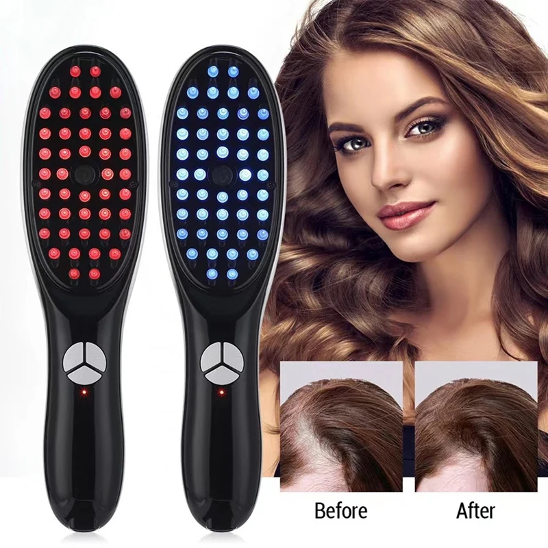 Electric Massage Comb Hair Growth Vibration Head Massager Brush LED Anti Hair Loss Scalp Liquid Atomizing Comb