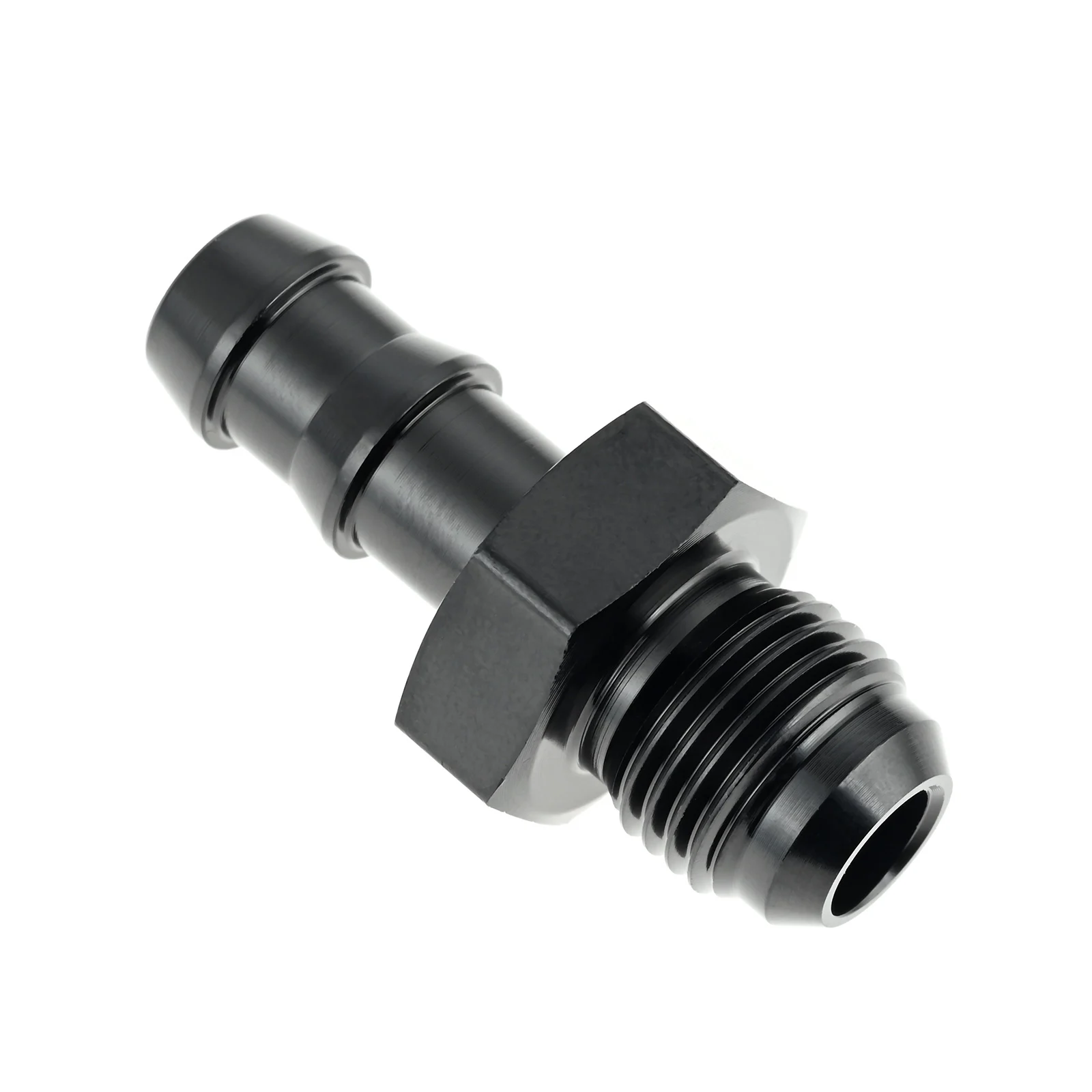 6AN Male Flare to 5/16“ 3/8“ Hose Barb Straight Fitting Adapter Aluminum Straight Swivel Hose Fitting Fuel Line Adapter Black