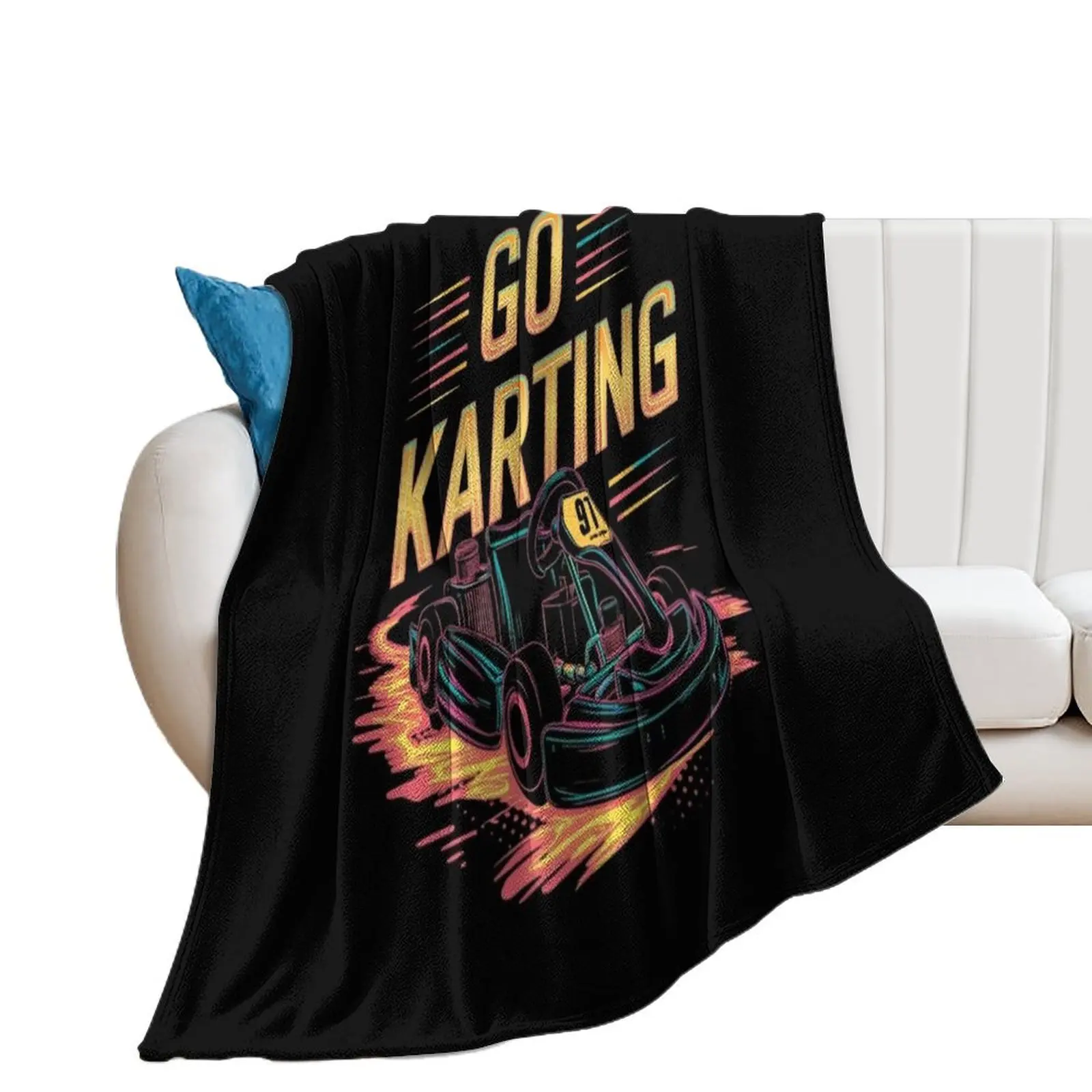 

Go karting Throw Blanket Warm wednesday Blankets