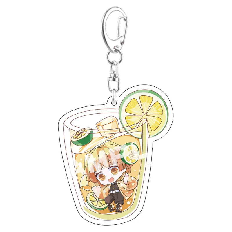 Game Demon Slayer Kamado Tanjirou Agatsuma Zenitsu Cosplay Fruit Beverage Smoothie Acrylic Keychain Pendant  Ambitus  Anime