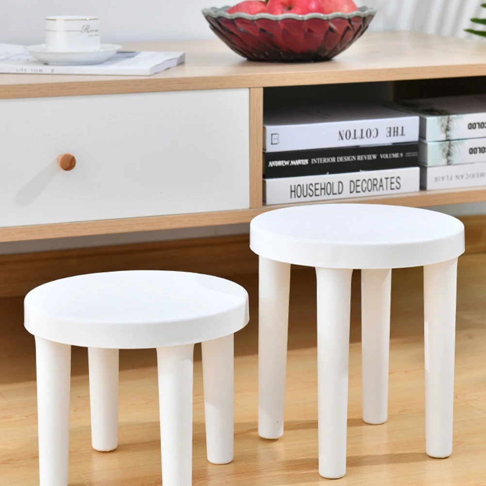 

1pc Plastic Low Small Non-Slip Thickened s Stool Living Room Bathroom Anti-S Stool Space-Saving Simple Design