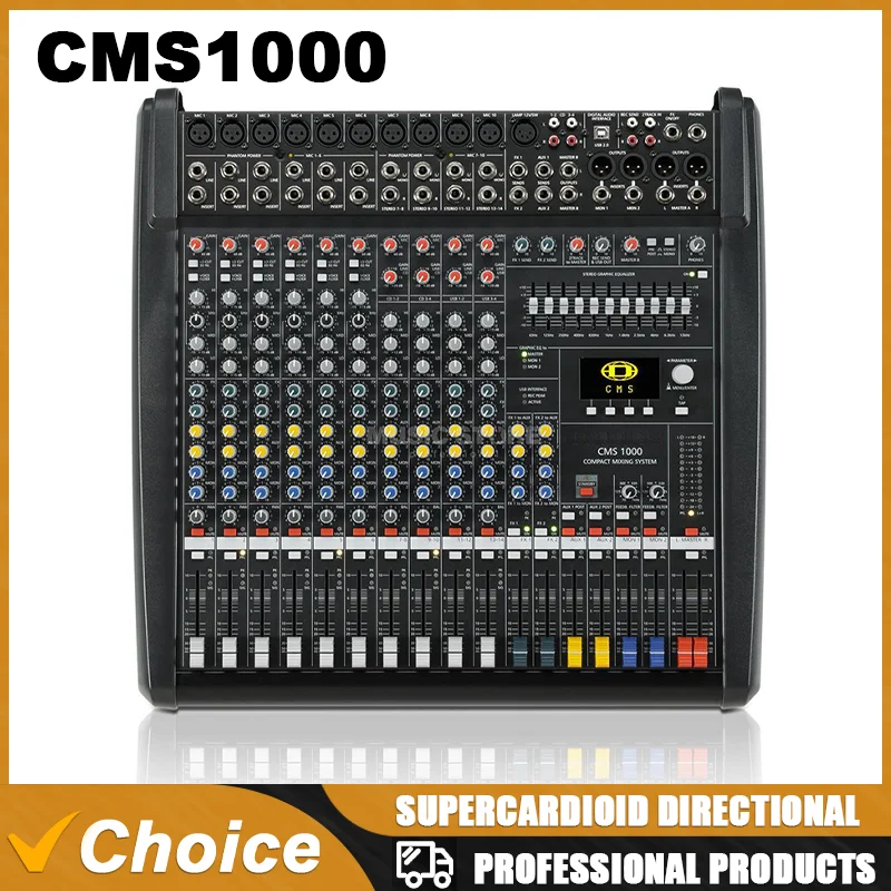 CMS1000-3 CMS1000 CMS 1000 interfaz de Mezclador de Audio profesional de 10 canales consola de sonido mezcla para DJ espectáculo en vivo puesta en escena