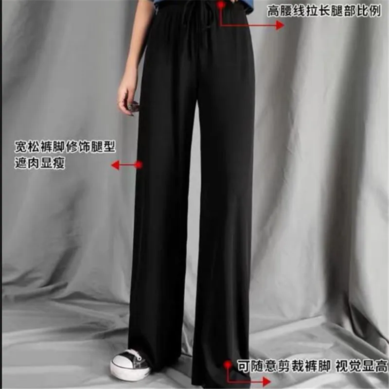 

2023 Women Fashion Side Pockets Patchwork Straight Pants Vintage High Waist Female Casual Trousers Mujer