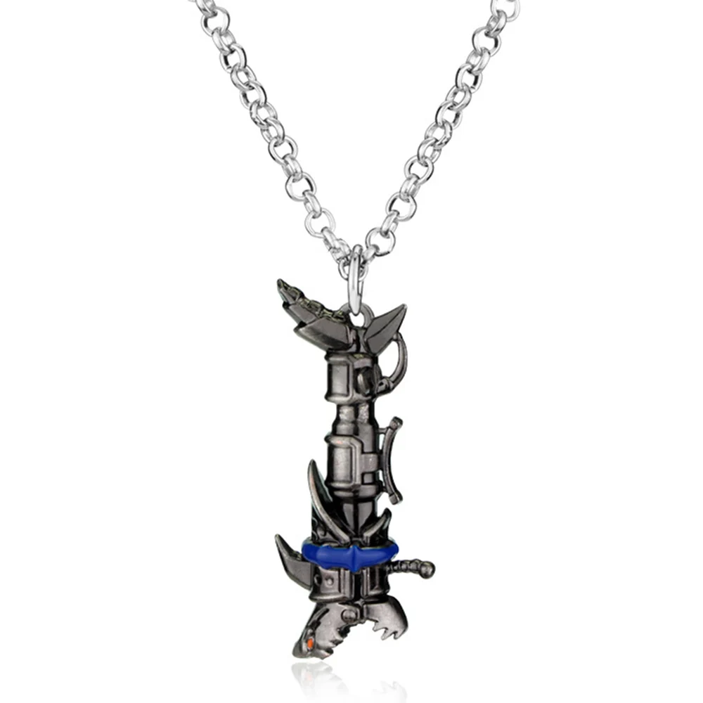 Anime Cannon Keychain Jinx Cannon Keychain Game Lol Runaway Loli Metal Key Chain for Car Key Pendant Necklace Arcane Jewelry