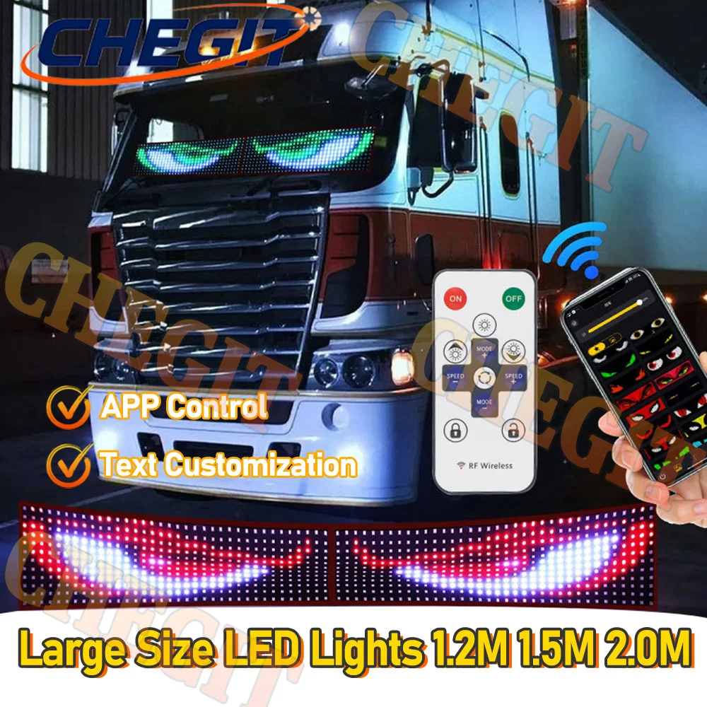 

Приложение + пульт дистанционного управления, большой экран, светодиодный светильник «Глаз дьявола», украшение интерьера автомобиля, окружающее освещение, индивидуальное текстовое освещение