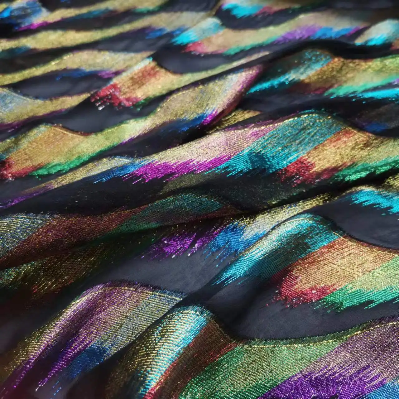 Tissu Jacquard en soie Somali Dirac, brocart coloré métallique Lurex mûrier Soie Saree, matériel pour robe