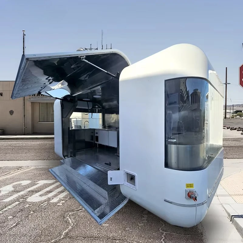 Fashionable Multifunction Mobile Snack Bar Cart Stainless Steel Pass Inspection Design Bakery Food Truck Fully Equipped