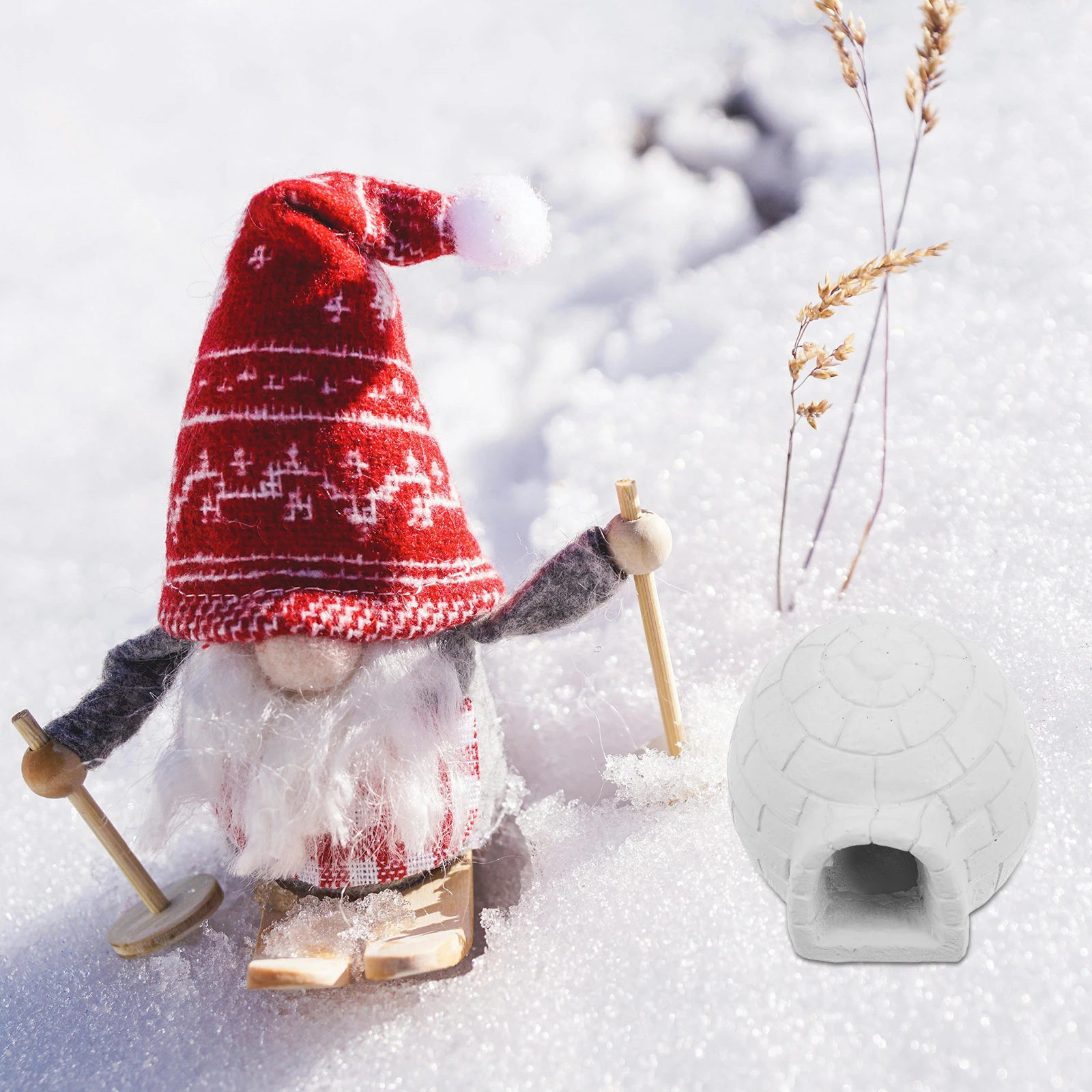 

2 Pcs Micro Landscape Igloo Scene Arctic Toy Figures The Snow Diy Ice House Crafts Resin Toys Miniatures