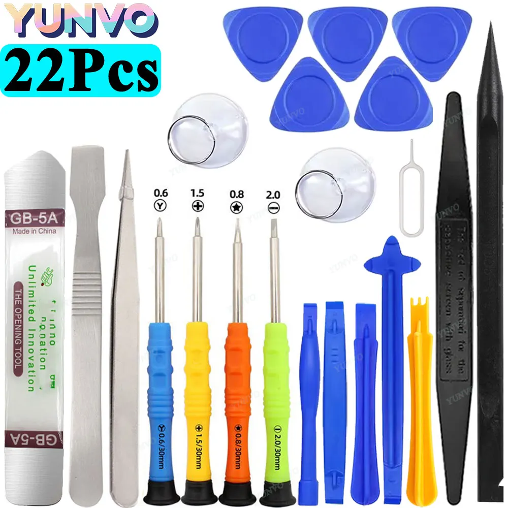 22 in 1 Spudger Pry Screwdriver Set Mobile Phone Tablet Laptop LCD Screen Repair Opening Tool Kit for iPhone Samsung Xiaomi iPad