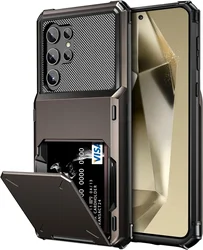 For Samsung Galaxy S25 S24 Ultra S25 S24 Plus S24 FE Wallet Case with Card Holder, Dual Layer Heavy Duty Shockproof Phone Cover