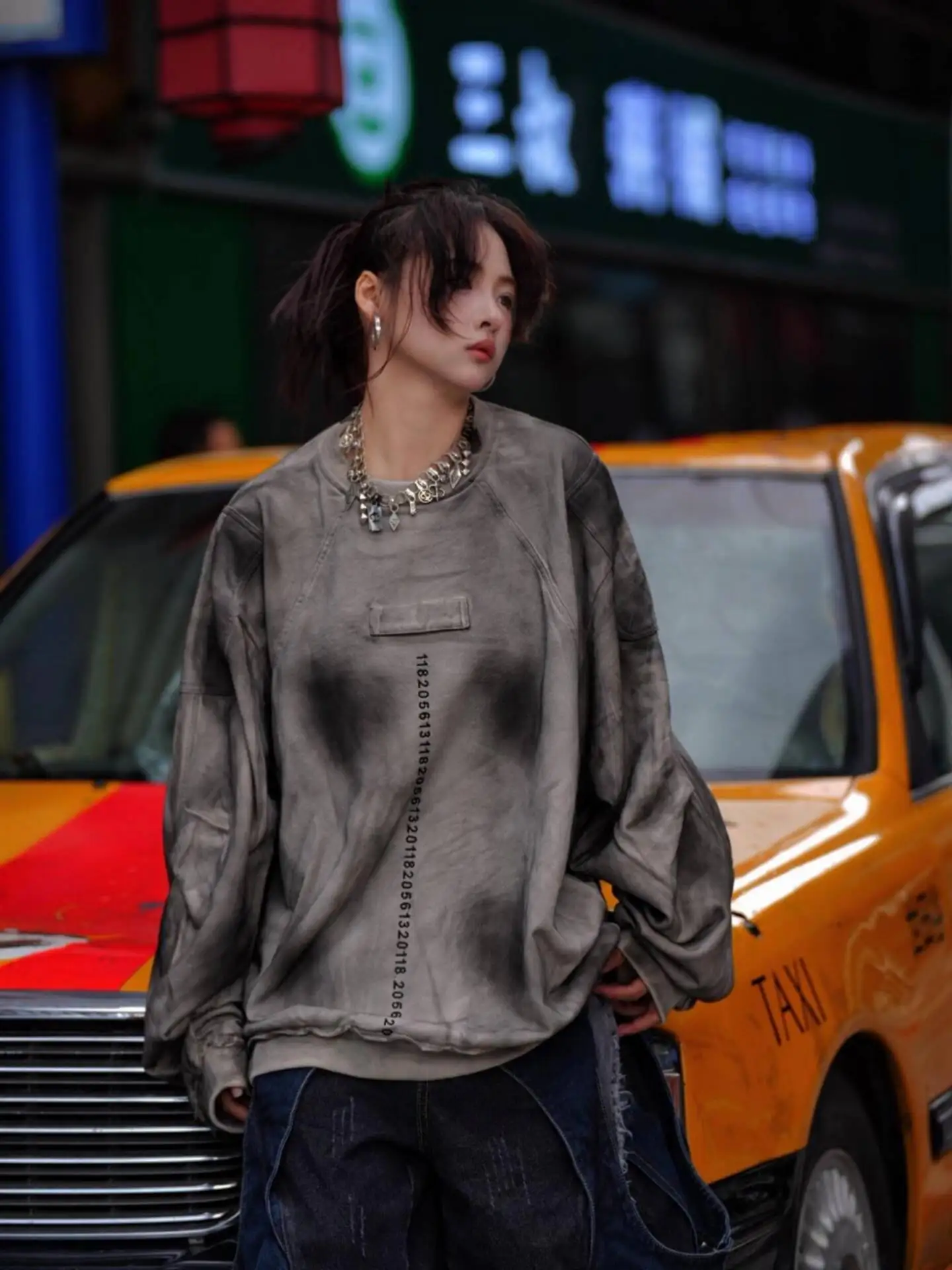 

Unisex Hoodies 2025 Autumn Man Women Sweatshirt Heavyweight Graffiti Print High Street Hip Hop Contrast Panel Design