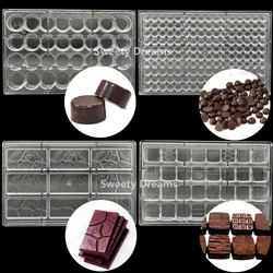 3D Polycarbonate Chocolate Mould For Diamond Flower Sakura Geometric Heart Shell Rose Square Shape Bakery Sweet Pastry Tool Mold