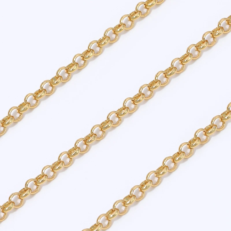18K Gold Plated Oval Cable Chain Bulk Spool,Long Oval Link Cable Chain Bulk Supplies For Handmade Jewelry Pendant Accessories image 3