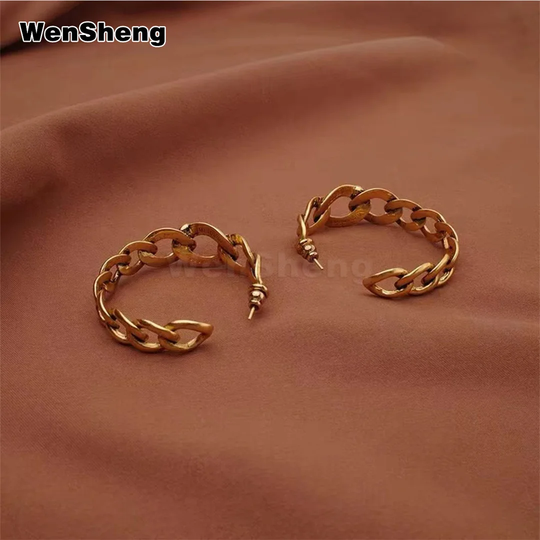 

Vintage High Quality Brass Half Ring Earrings