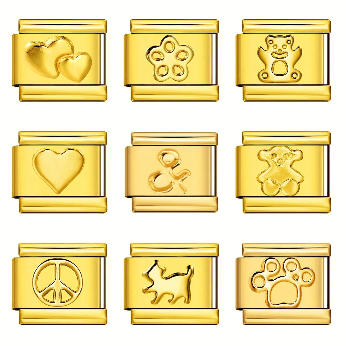 التيتانيوم الصلب جميع الذهب ختم سلسلة نمط الإيطالية وحدة سوار DIY 9mm الفولاذ المقاوم للصدأ متعدد سلسلة Personaliz مجوهرات الأزياء #4